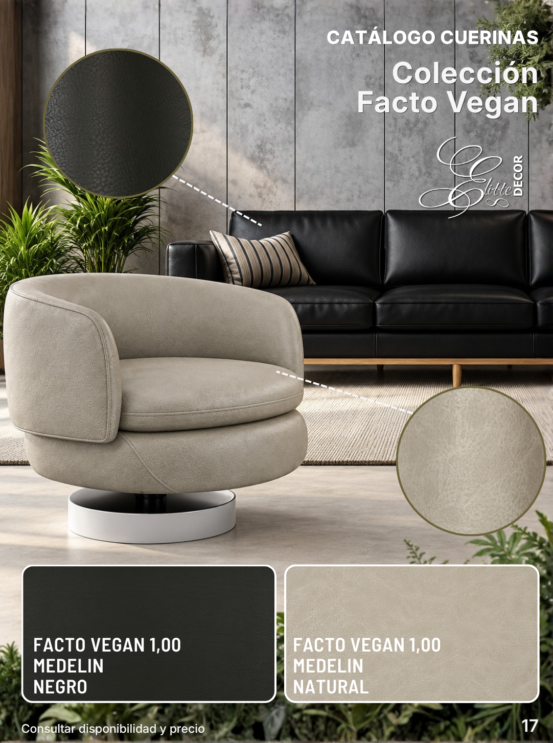 Cuerina Facto Vegan 1,00 · Negro y Natural