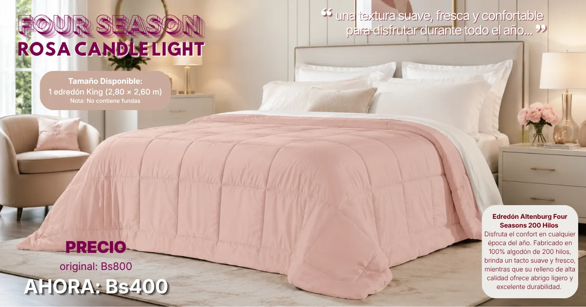 Edredón ROSA CANDLE LIGHT en liquidación