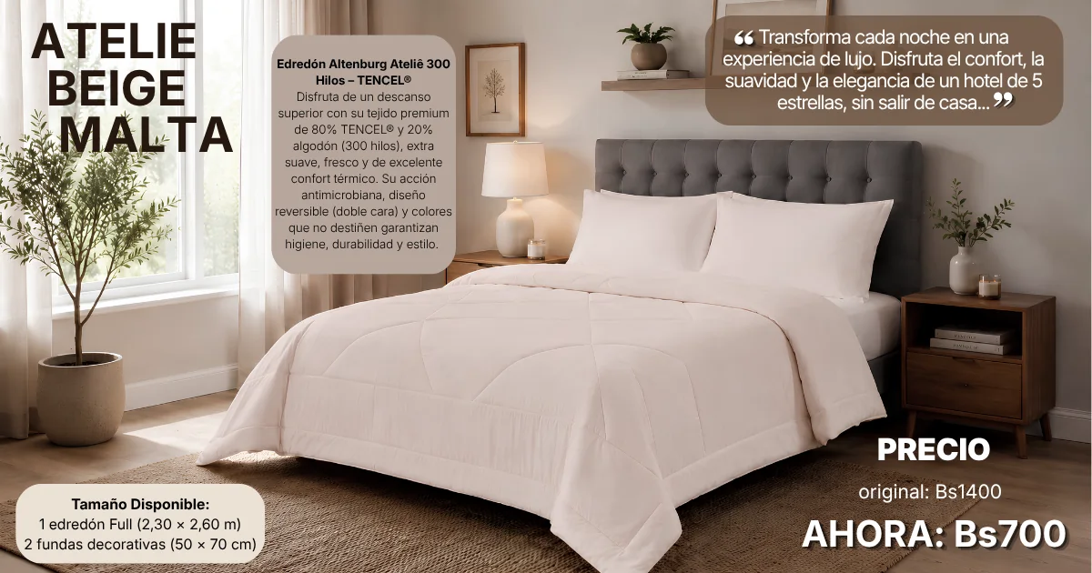 Edredón ATELIÊ BEIGE MALTA en liquidación
