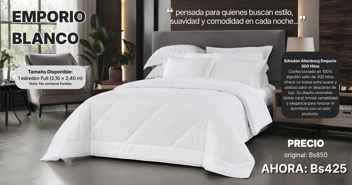Edredón EMPORIO BRANCO en liquidación